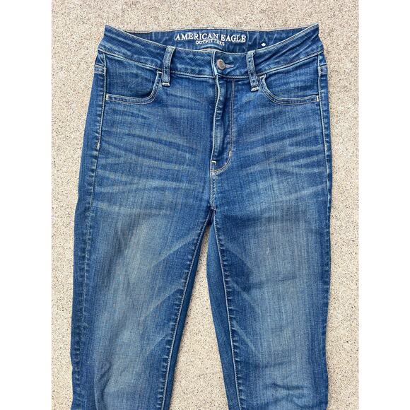 American Eagle Pants Women Sz 2 Regular Super Hi-Rise Medium Wash Jegging Jeans - Picture 3 of 9